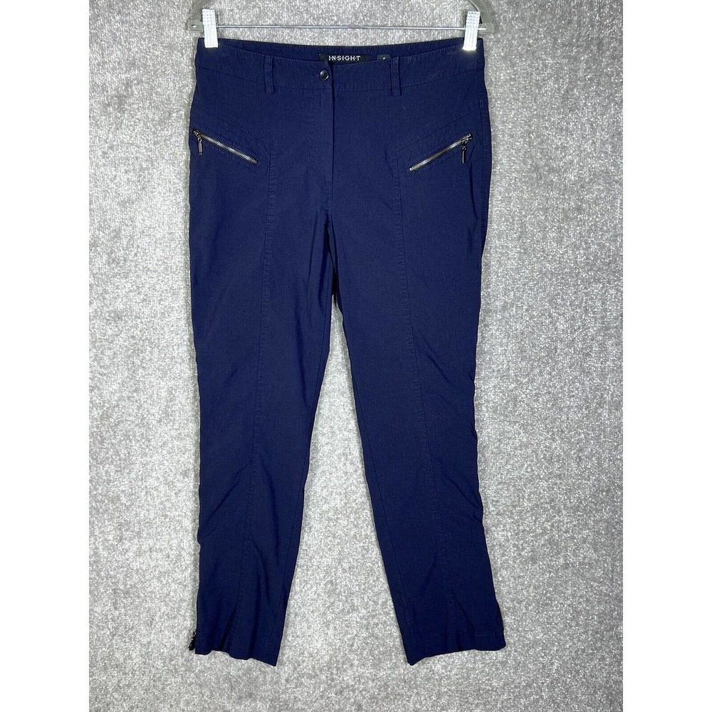 Insight Navy Blue Pants Womens Size 6 Stretch‎ Ankle Zippers